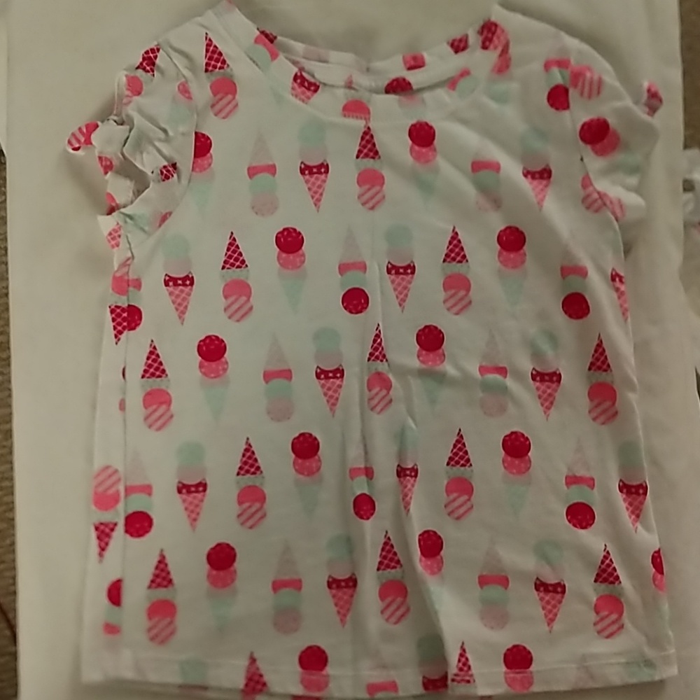 White T-shirt with multi colored ice cream cones